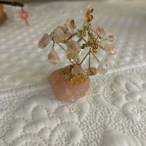 Handmade Rose Quartz crystal tree